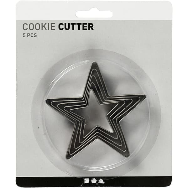 Pepparkaksformar /Stansformar - H: 8 cm - Stjärna - 5 st