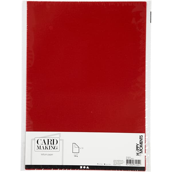 Pergamentpapper A4 10-pack - Röd