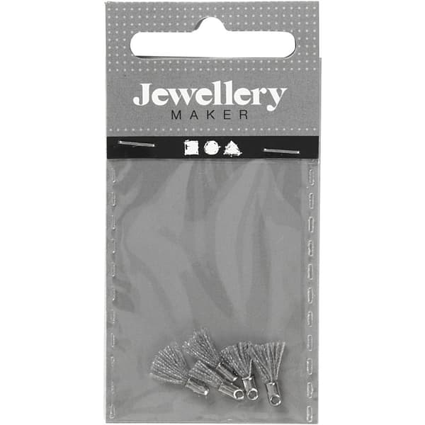 Mini Tofsberlock 10 mm - hålstl. 1 mm - Grå - 5 st