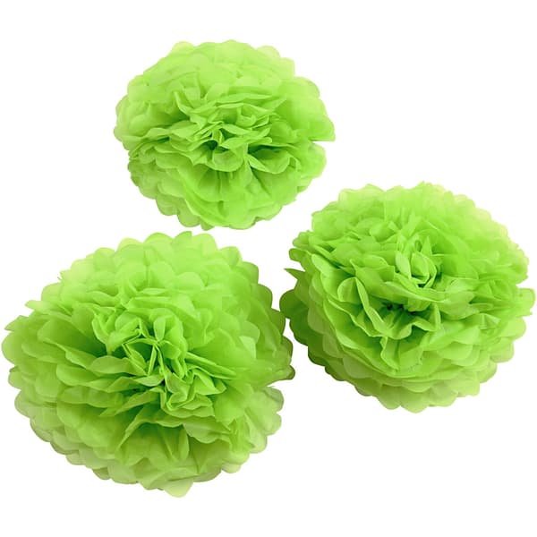 Papperspompomer - Lime - 3 st
