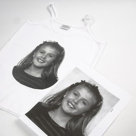 T-shirt - stl. 5 - 6 år - Vit - Rund hals
