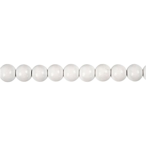 Träpärlor - 8 mm - Vit - 15 g - ca 80 st