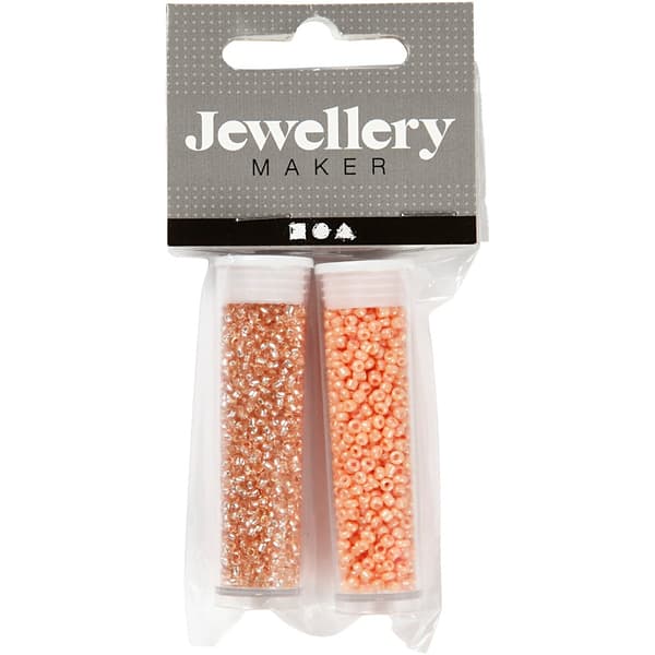 Seed Beads - 1,7 mm - Persika/ Ljus Persika - 2x7 gram