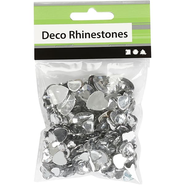 Rhinestones 252 st Silver Hjärtan