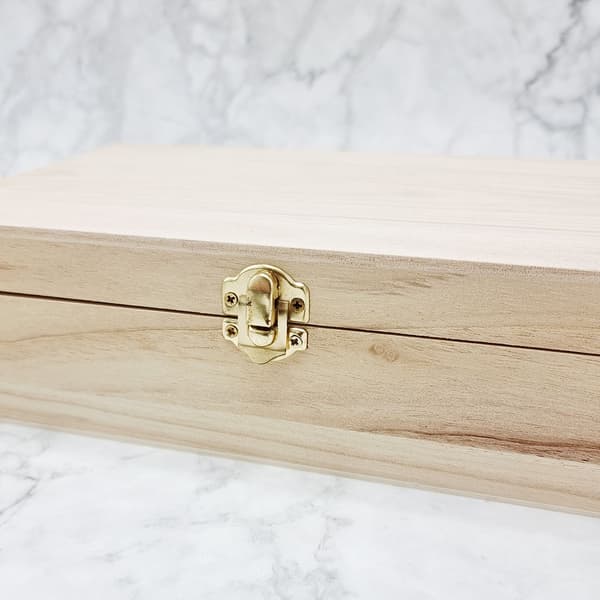 Trälåda Skrin Box - 27,7 × 16,5 cm - Rektangulär