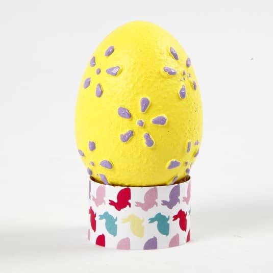 Påskägg - H: 6 cm - Vit - Embossad - Plast - 12 st