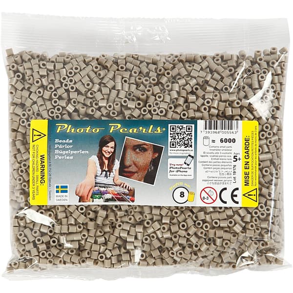 Photo Pearls - Askgrå - nr 8 - 6000 st