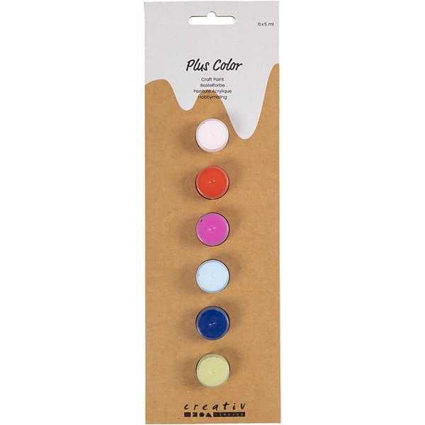Plus Color Hobbyfärg - Starka Färger 6×5 ml