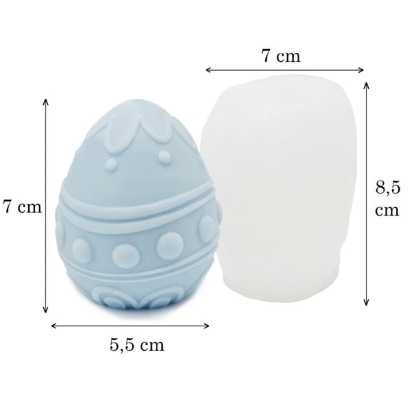 Silikonform Ljusformar - Ägg Design 6 - H: 7 cm