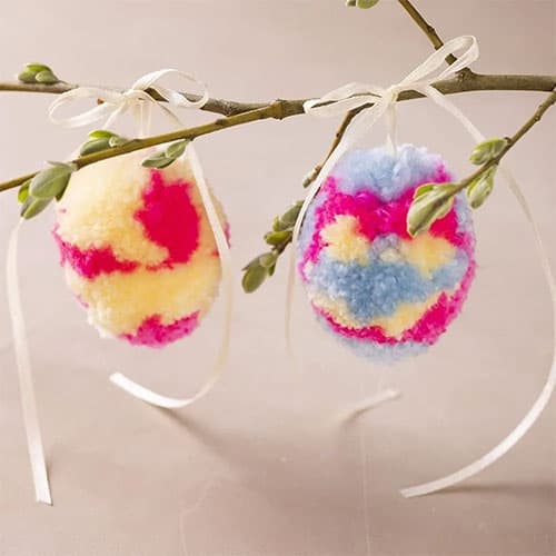 Mini Kit Påskpyssel - Pompom Ägg Med Garn