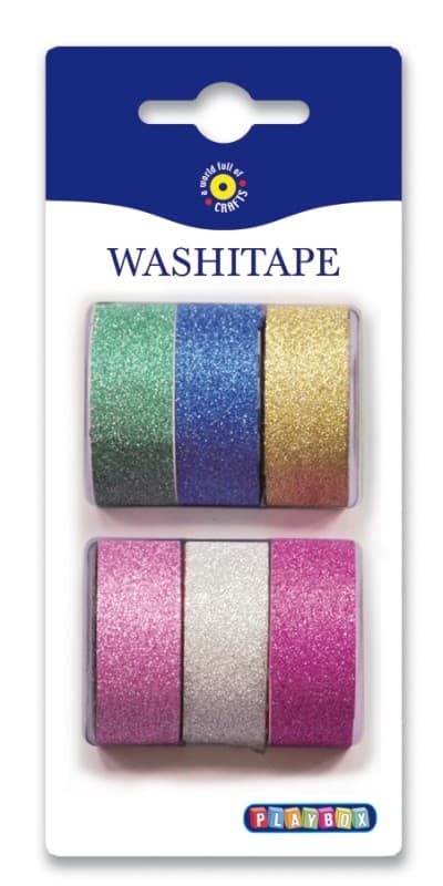 Washitejp - Glitterfärger - 6 st