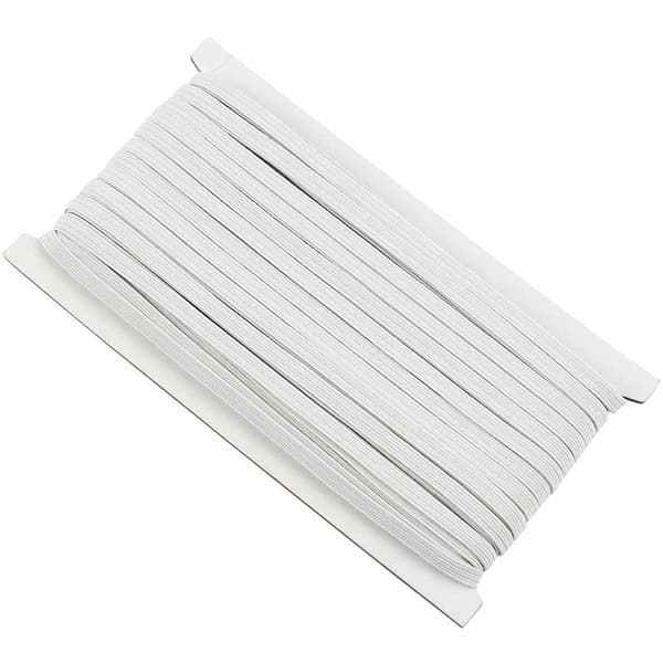 Resårband - 6 mm - Vit - 50 m