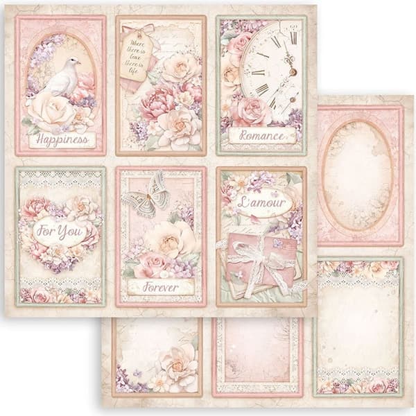 Paper Pad Stamperia - Romance Forever - 8x8 Tum