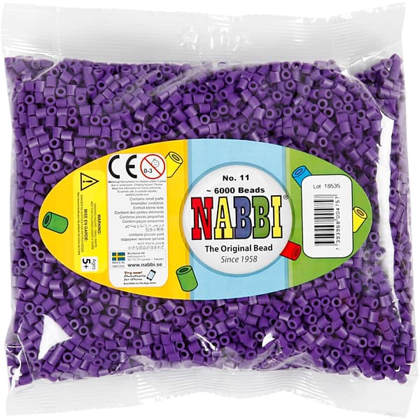 Nabbi Pärlor 6000 st - Mörklila nr 11 - Medium