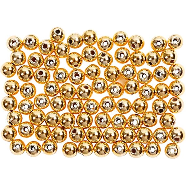 Runda Vaxpärlor 4 mm - Guld - 150 st