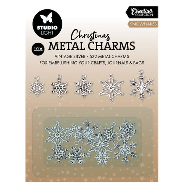 Metal Charms Berlocker - Snöflingor 10 st - Studio Light