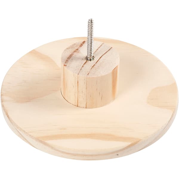 Träknopp Platt Rund - 15 cm - Furu