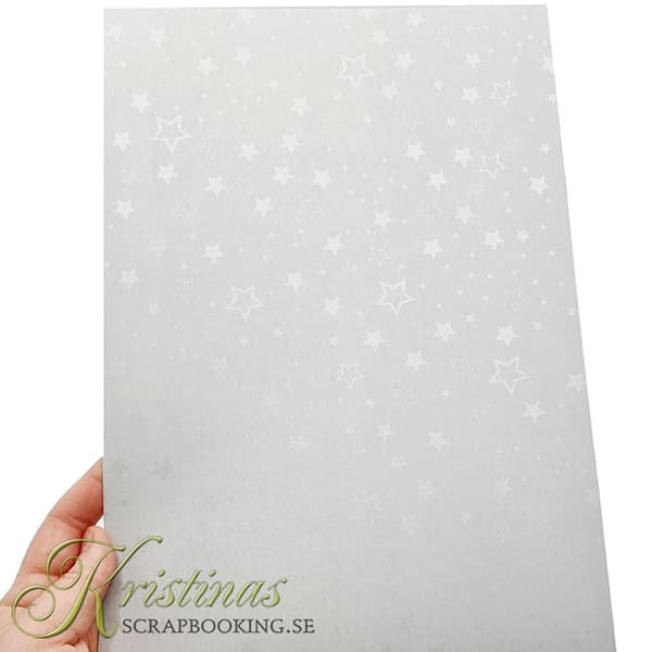 Mönstrade Papper A4 - Stars Silver - 20 ark - 220 g