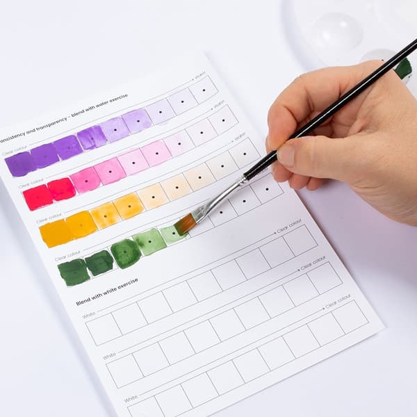 DIY Kit Gouachefärg - 4 Målningar - Komplett Startkit