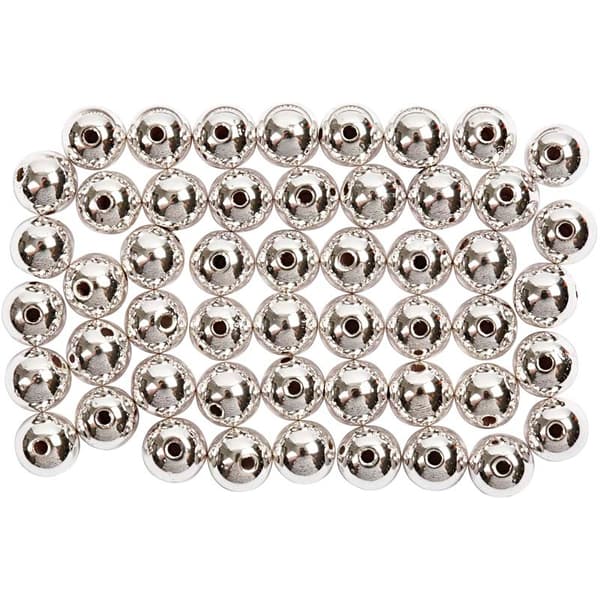 Runda Vaxpärlor 5 mm - Silver - 100 st