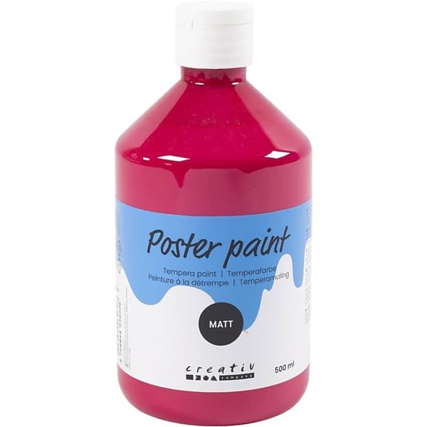 Hobbyfärg Creativ - Primärröd - Matt - 500 ml - Poster Paint