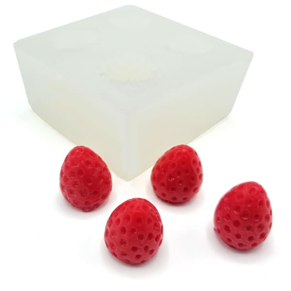 Silikonform Ljusformar - Smultron - 2,2 cm