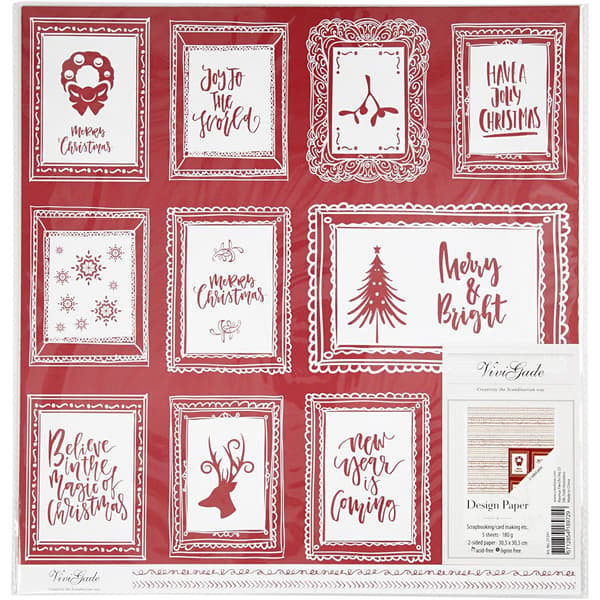 Papper Vivi Gade - 12´x12´ - 5 ark - Ramar, Text & Doodles