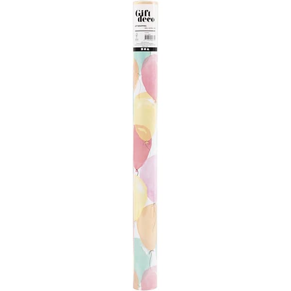 Presentpapper - B: 50 cm - Ballonger - 5 m