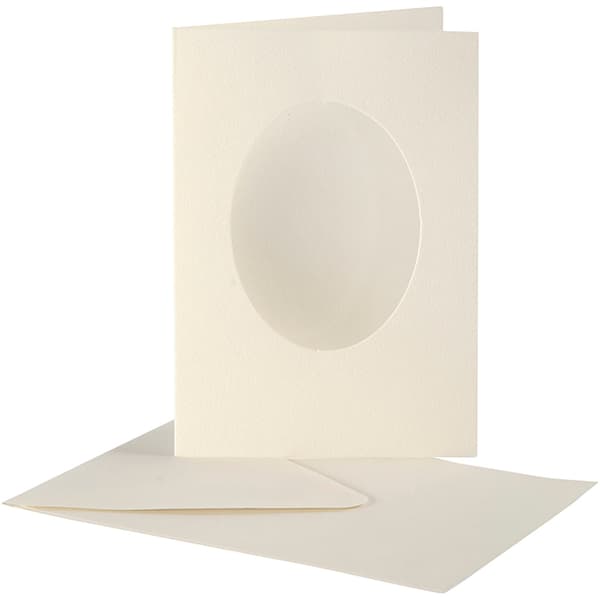 Passepartoutkort A6 - Off White 10-pack - Oval