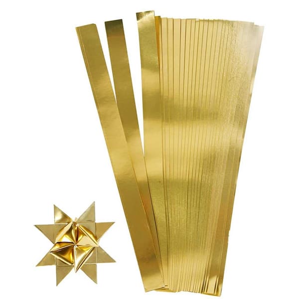 Pappersstrimlor till Stjänor - Metallic guld - 100 st