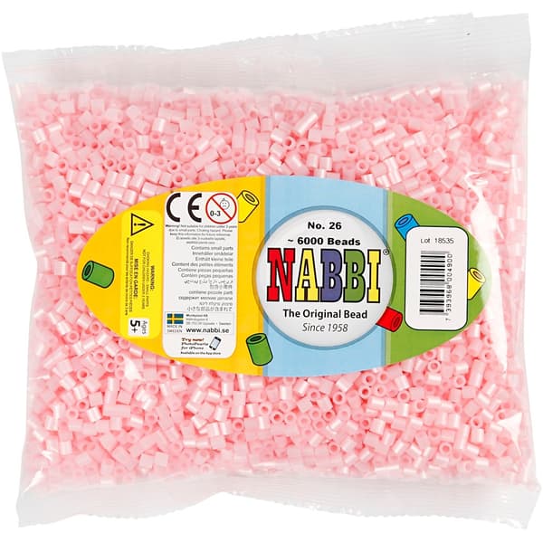Nabbi Pärlor 6000 st - Rosa Pärlemor nr 26 - Medium