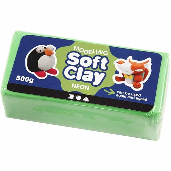 Soft Clay Modellera - Neongrön - 500 g