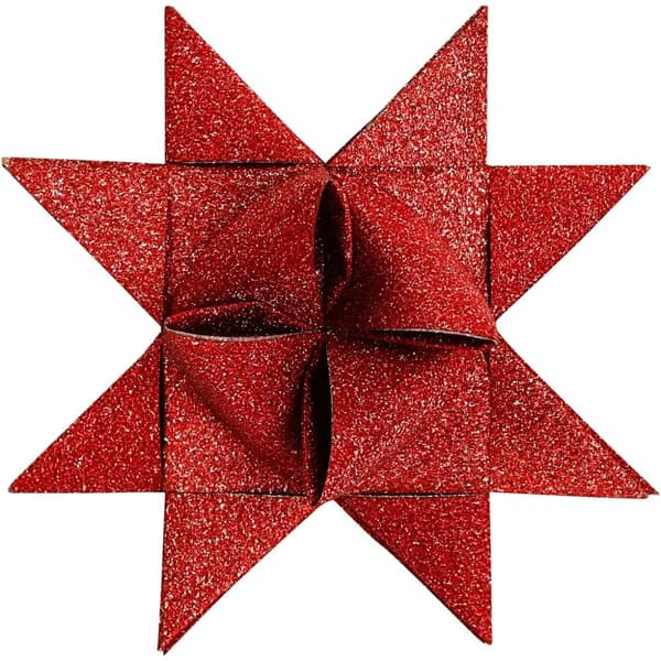 Stjärnstrimlor - Röd, glitter och lack - 40 mixade