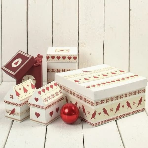 Hus Pappaskar - 6 x 8,5 cm - Kvist - 4 st