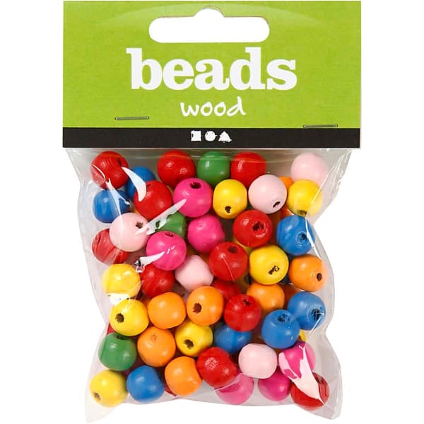 Träpärlor - 10 mm - 22 g - ca 70 st