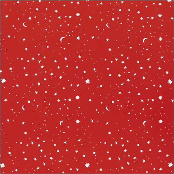 Presentpapper - B: 50 cm - Juliga Stjärnor - 5 m