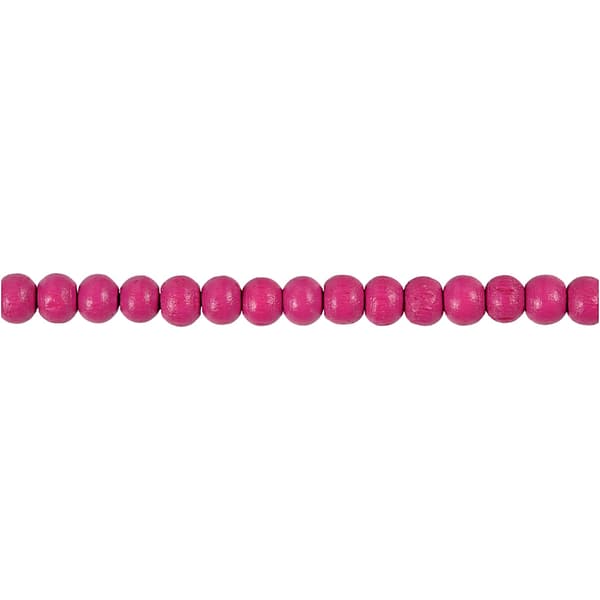 Träpärlor - 5 mm - Rosa - 6 g - ca 150 st