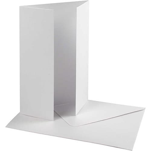 Gatefold Card Vit Pärlemor - 10 set - Happy Moments