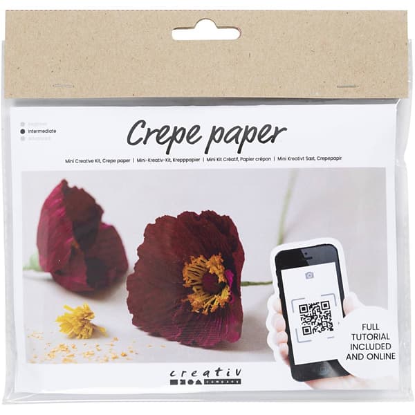 Mini DIY Pysselkit Kräppapper - Vallmo