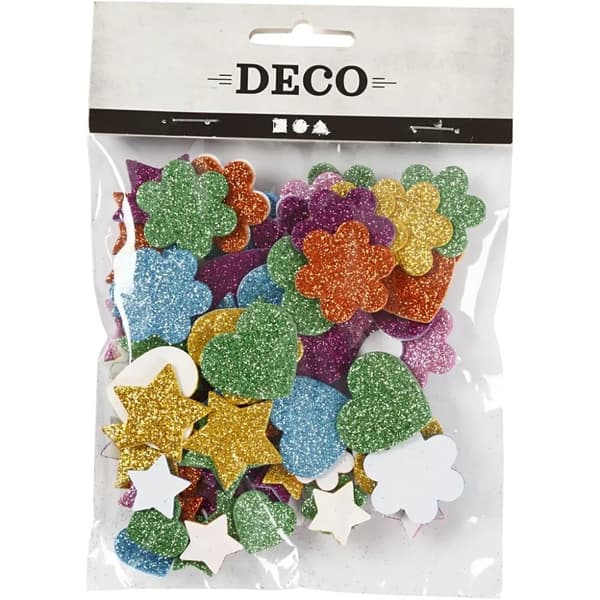 Dekorgummifigurer Glitter 20-30 mm - 100 st
