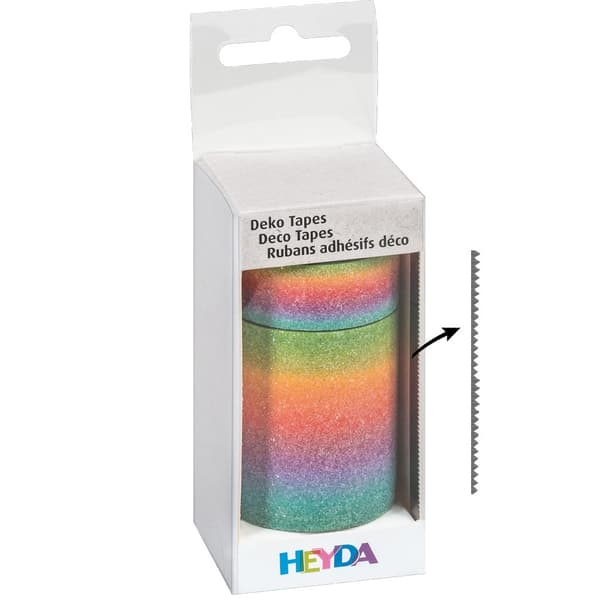 Glittertejp - Dekorationstejp - Rainbow Pastel - Heyda