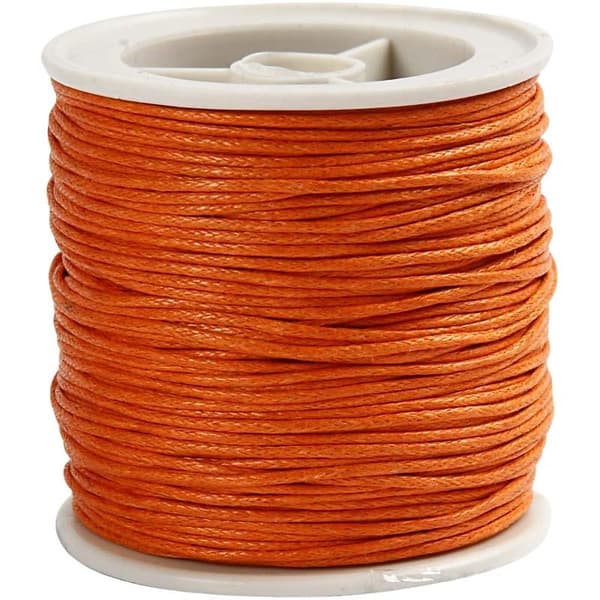 Bomullssnöre - 1 mm - Orange - 40 m