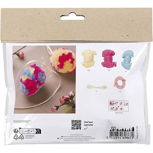 Mini Kit Påskpyssel - Pompom Ägg Med Garn