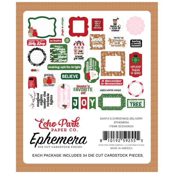 Die Cuts Ephemera Echo Park - Santa's Christmas Delivery - 34 st