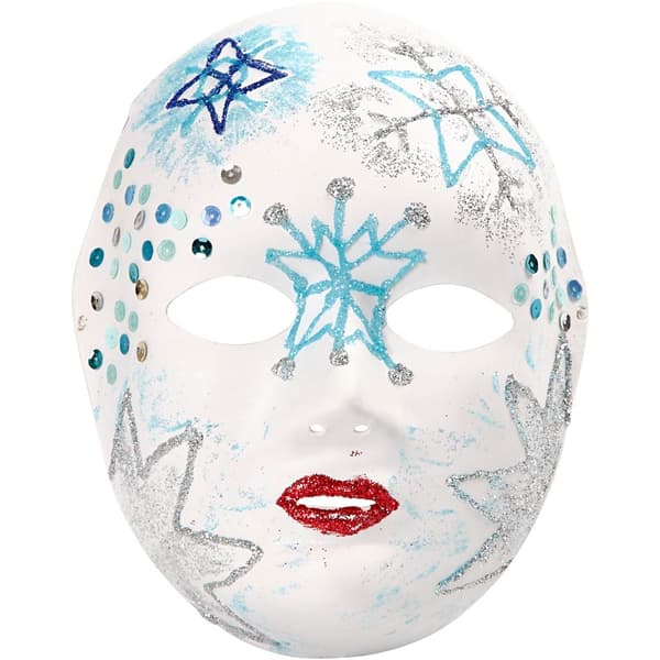 Helmask av papp - H: 22 cm - B: 17 cm
