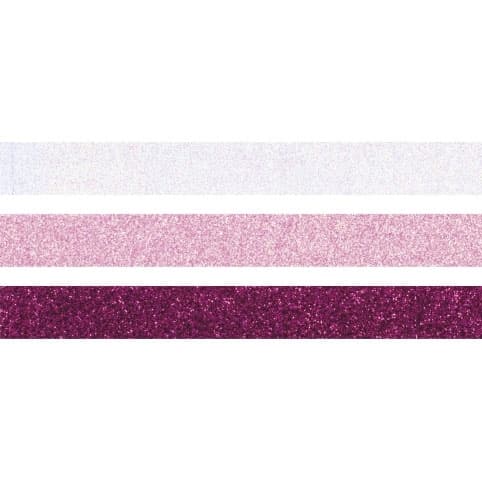 Glittertejp Heyda - 15 mm 3-pack - Rosa Nyanser