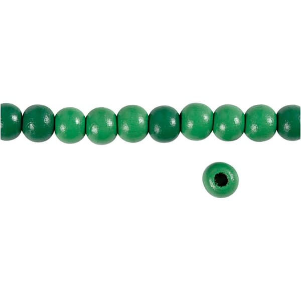 Träpärlor - 10 mm - Grön - 20 g - ca 70 st