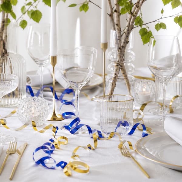 Serpentiner Metallic Folie - Guld & Blå - 2 st