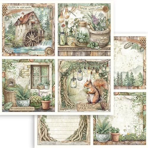 Paper Pad 8x8 Stamperia - Herbarium Silvae