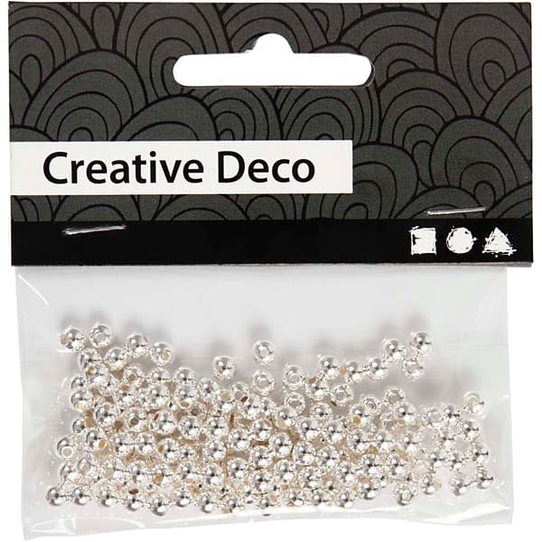 Runda Vaxpärlor 4 mm - Silver - 150 st
